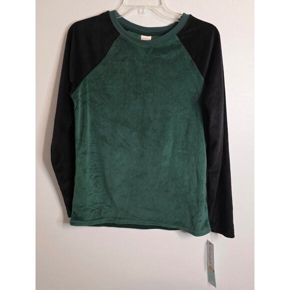 Cat & Jack Sleepwear Top Green/Black Long Sleeve Size XL (16) Flame Resistant - Picture 1 of 6